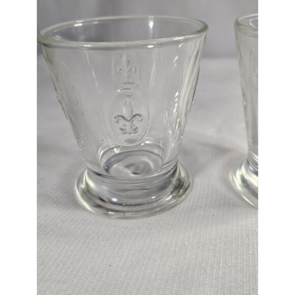 Fleur-de-Lis Embossed Clear Glasses - Set of 2 - Picture 7 of 8